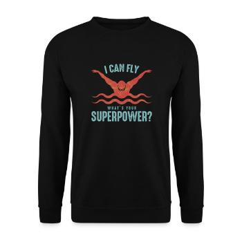 Les nageurs de l'équipe de natation Je peux voler - Sweat-shirt Unisexe - noir - Devant - Alina (178cm) & Michal (187cm)