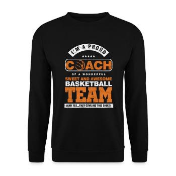 Ich bin stolz, Trainer-Basketball-Teamspieler MVP - Unisex Pullover - Schwarz - Vorne - Alina (178cm) & Michal (187cm)