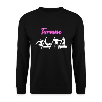 Gymnastics sports jump gymnast - Unisex Sweatshirt - black - Front - Alina (178cm) & Michal (187cm)