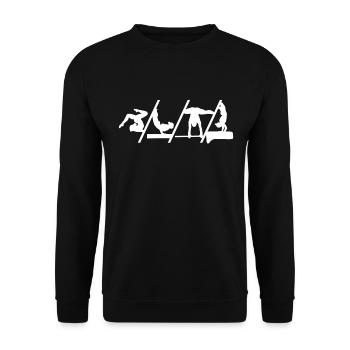 Compétition de saut d'obstacles en gymnastique martiale - Sweat-shirt Unisexe - noir - Devant - Alina (178cm) & Michal (187cm)