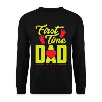 Papa Vater Papa Vatertag Zum ersten Mal Papa - Unisex Pullover - Schwarz - Vorne - Alina (178cm) & Michal (187cm)