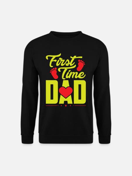 Papa Vater Papa Vatertag Zum ersten Mal Papa - Unisex Pullover - Schwarz