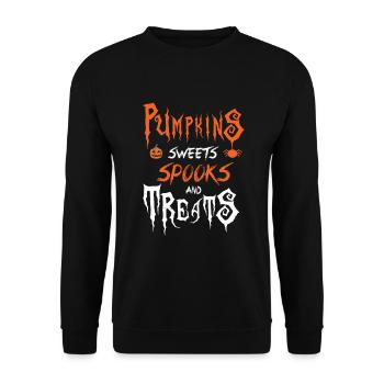 Citrouilles Bonbons Spooks Trick Or Treat Halloween - Sweat-shirt Unisexe - noir - Devant - Alina (178cm) & Michal (187cm)