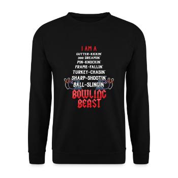 Bowlers Pins Kegelbahn Zehn Pins Bowling-Team - Unisex Pullover - Schwarz - Vorne - Alina (178cm) & Michal (187cm)
