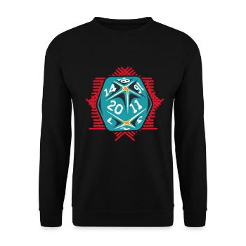 20 Sided Dice Dicing Gambling Dices Small Cube - Unisex Sweatshirt - black - Front - Alina (178cm) & Michal (187cm)