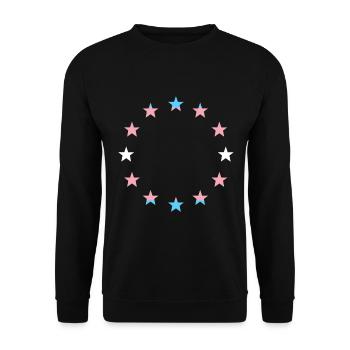 Drapeau europe drapeau arc-en-ciel transgenre - Sweat-shirt Unisexe - noir - Devant - Alina (178cm) & Michal (187cm)