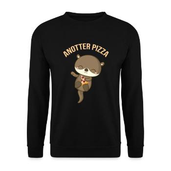 Pizza Essen Pizzastück - Unisex Pullover - Schwarz - Vorne - Alina (178cm) & Michal (187cm)