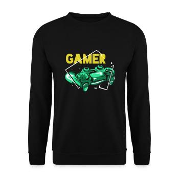 Gamer - Unisex Sweatshirt - black - Front - Alina (178cm) & Michal (187cm)
