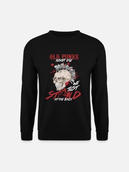 Old Punk Never Die Lustige Metalcore Rock Musik - Unisex Pullover - Schwarz
