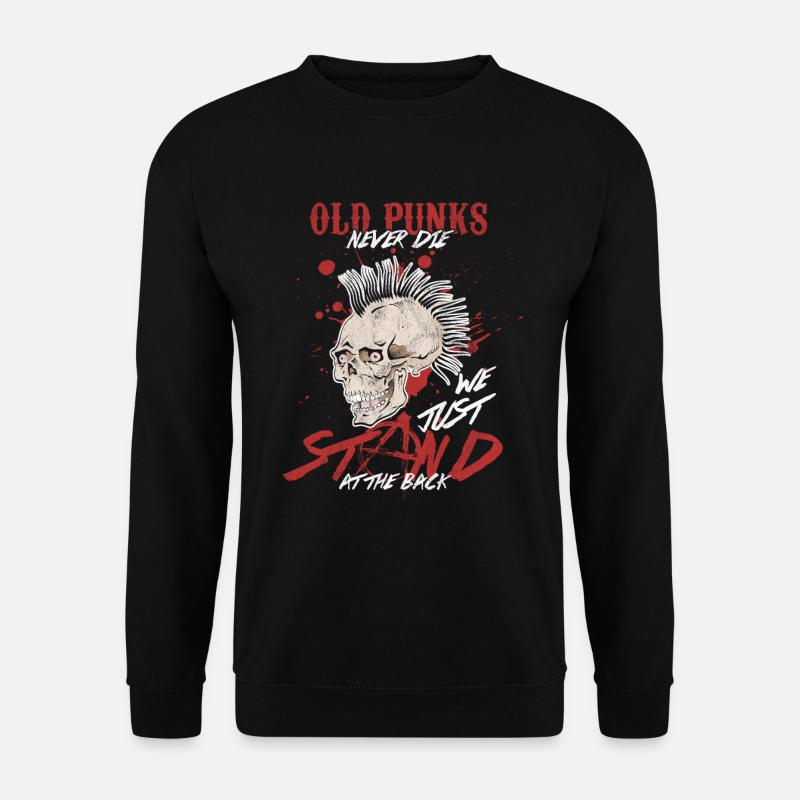 Old Punk Never Die Lustige Metalcore Rock Musik - Unisex Pullover - Schwarz