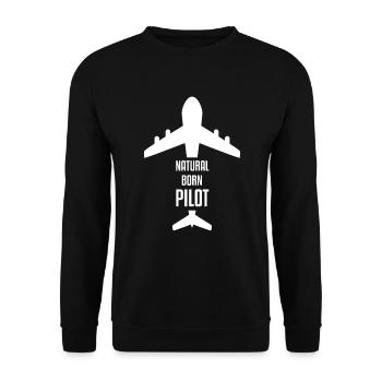 Pilot flying trips - Unisex Sweatshirt - black - Front - Alina (178cm) & Michal (187cm)