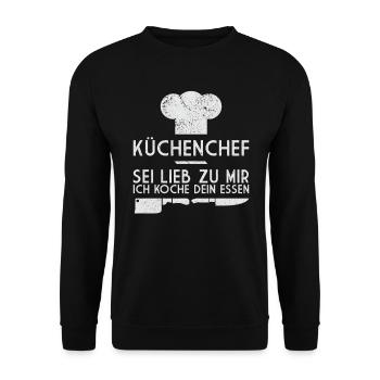 Koch Restaurant Kochen - Unisex Pullover - Schwarz - Vorne - Alina (178cm) & Michal (187cm)