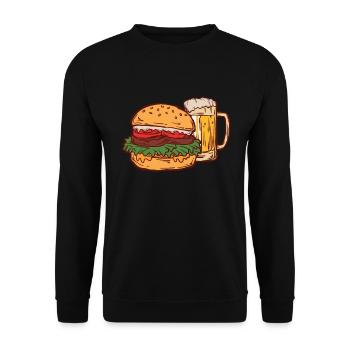 Burger - Unisex Pullover - Schwarz - Vorne - Alina (178cm) & Michal (187cm)