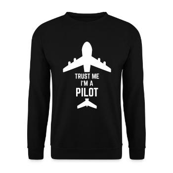 pilot - Unisex Sweatshirt - black - Front - Alina (178cm) & Michal (187cm)