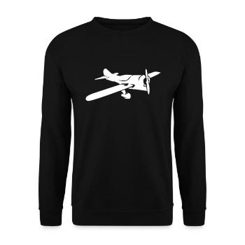 plane - Unisex Sweatshirt - black - Front - Alina (178cm) & Michal (187cm)