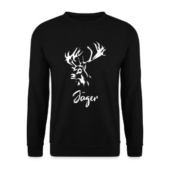 Jäger Jagen Natur - Unisex Pullover - Schwarz - Vorne - Alina (178cm) & Michal (187cm)