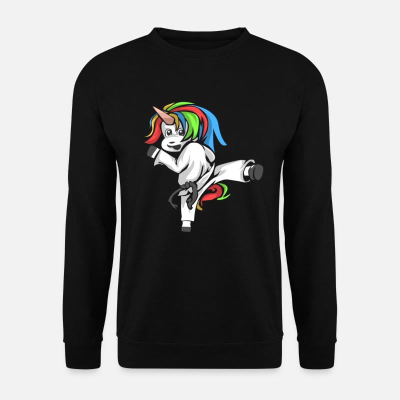 Einhorn Karate Judo - Unisex Pullover - Schwarz