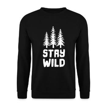 Förster Stay Wild Wald Forstwirt - Unisex Pullover - Schwarz - Vorne - Alina (178cm) & Michal (187cm)