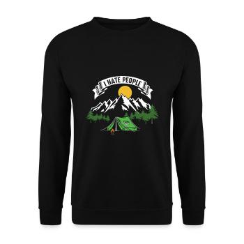 Feu de camp Boire des campeurs Voyager Voyager Nature - Sweat-shirt Unisexe - noir - Devant - Alina (178cm) & Michal (187cm)