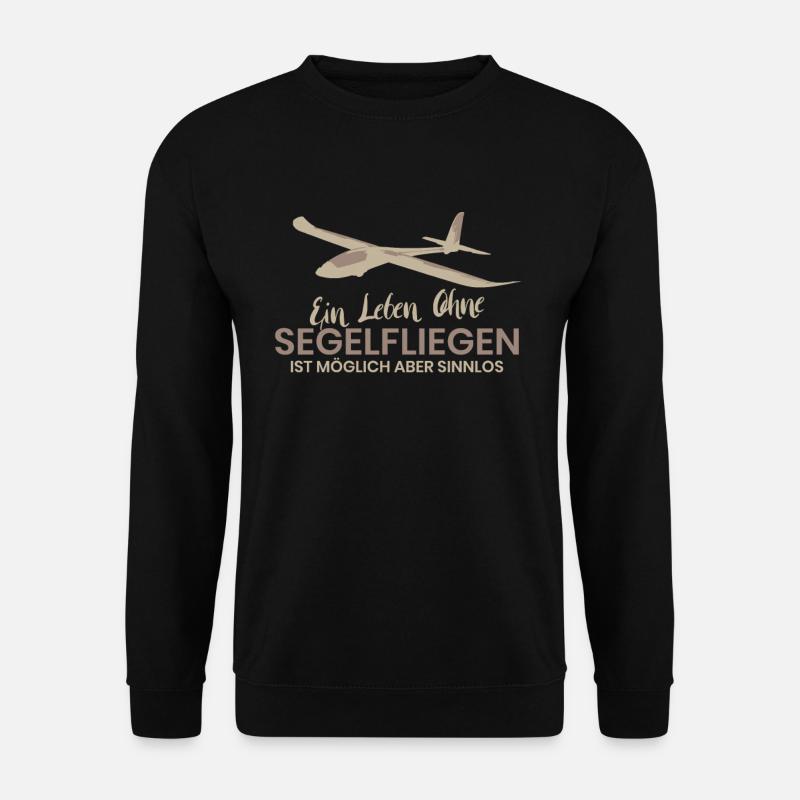 Segelfliegen Pilot Fliegen Flugplatz Segelflug - Unisex Pullover - Schwarz