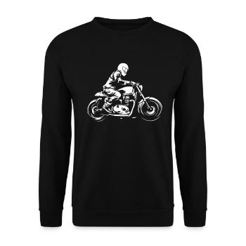 Motorrad Motorradfahren Motorradfahrer Biker - Unisex Pullover - Schwarz - Vorne - Alina (178cm) & Michal (187cm)