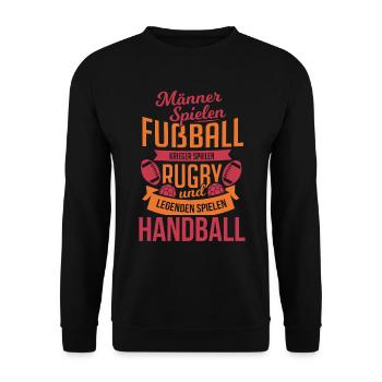 Handball Handballer Sport - Unisex Pullover - Schwarz - Vorne - Alina (178cm) & Michal (187cm)