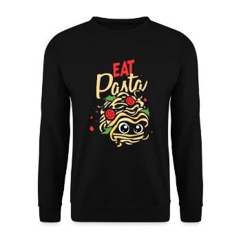 Eat pasta spaghetti food - Unisex Sweatshirt - black - Front - Alina (178cm) & Michal (187cm)