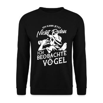 Vögel Vogel beobachten - Unisex Pullover - Schwarz - Vorne - Alina (178cm) & Michal (187cm)