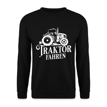 Traktor Bauer Landwirt - Unisex Pullover - Schwarz - Vorne - Alina (178cm) & Michal (187cm)