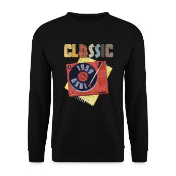 Classique 1959 Bébé 61 st Anniversaire Retro Party - Sweat-shirt Unisexe - noir - Devant - Alina (178cm) & Michal (187cm)