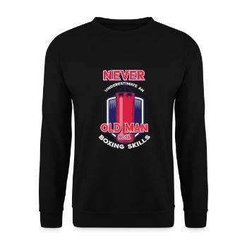 Old Man Boxing Boxers Funny Fighters Sports - Unisex Sweatshirt - black - Front - Alina (178cm) & Michal (187cm)