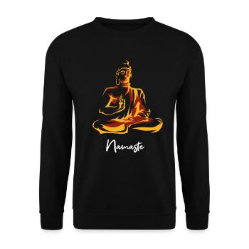 Méditer bouddhisme Méditation Spirituelle - Sweat-shirt Unisexe - noir - Devant - Alina (178cm) & Michal (187cm)