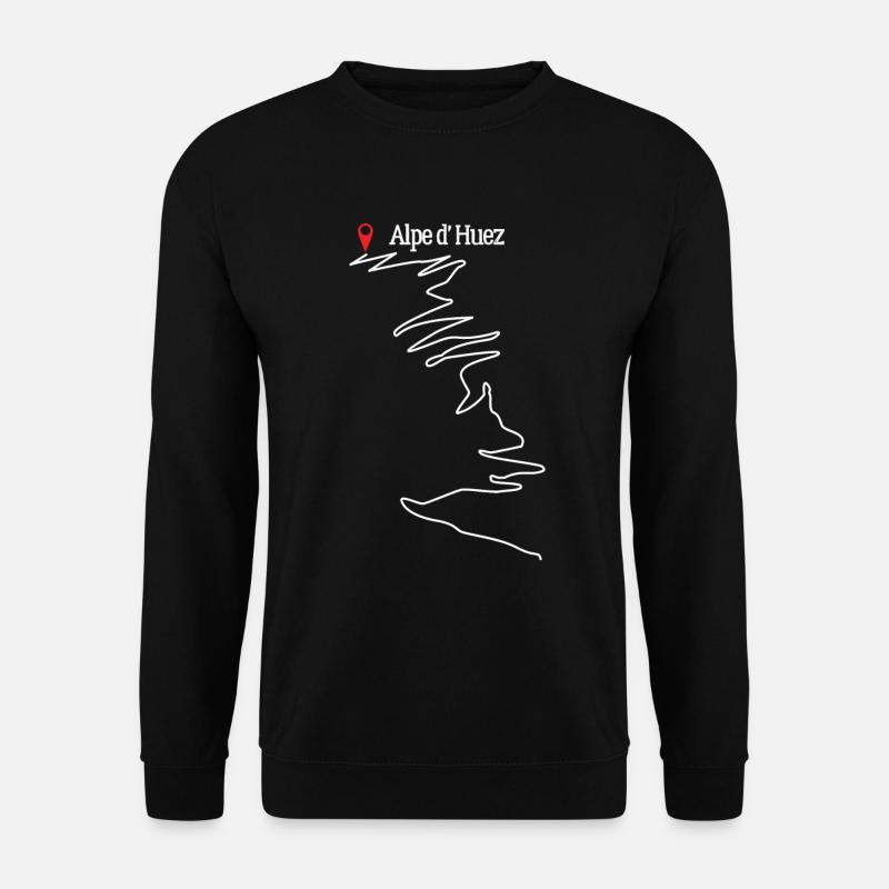 Alpe D 'Huez Gebirgsski Skifahrer Eis Schnee - Unisex Pullover - Schwarz