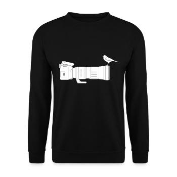 Animal photographer - camera with bird - Unisex Sweatshirt - black - Front - Alina (178cm) & Michal (187cm)