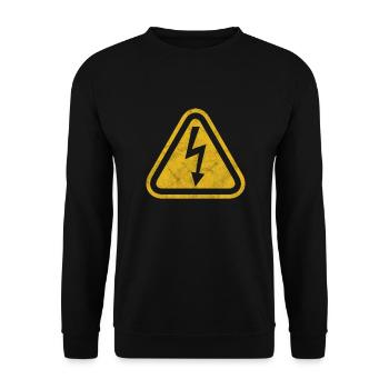 Safety Signs High Voltage Electricity Electrician - Unisex Sweatshirt - black - Front - Alina (178cm) & Michal (187cm)