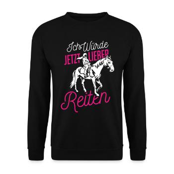 Rider Equestrian Equestrian Sport - Unisex Sweatshirt - black - Front - Alina (178cm) & Michal (187cm)