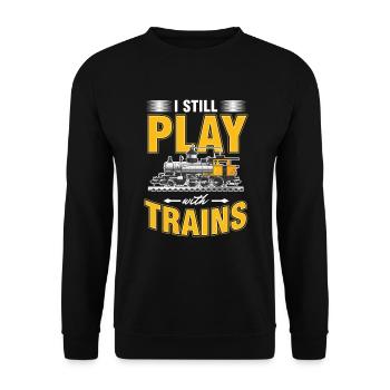 Chemin de fer Jouets Locomotive Je joue encore - Sweat-shirt Unisexe - noir - Devant - Alina (178cm) & Michal (187cm)