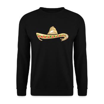 Hat straw hat Mexico - Unisex Sweatshirt - black - Front - Alina (178cm) & Michal (187cm)