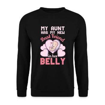 Niece Nephew Cousin Relatives Cute My Aunt Has My - Unisex Sweatshirt - black - Front - Alina (178cm) & Michal (187cm)
