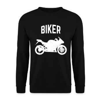 Biker Motorcycle Motorcyclist - Unisex Sweatshirt - black - Front - Alina (178cm) & Michal (187cm)