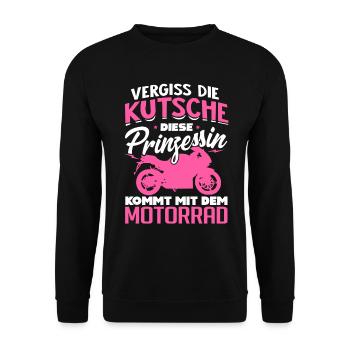 Motorrad Motorradfahren Motorradfahrerin Biker - Unisex Pullover - Schwarz - Vorne - Alina (178cm) & Michal (187cm)