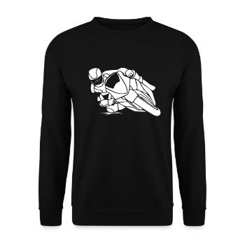 Motorrad Motorradfahren Motorradfahrer - Unisex Pullover - Schwarz - Vorne - Alina (178cm) & Michal (187cm)