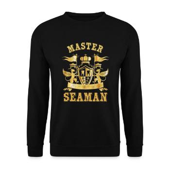 Master Seaman Naval Navy Merchant Ship - Unisex Sweatshirt - black - Front - Alina (178cm) & Michal (187cm)