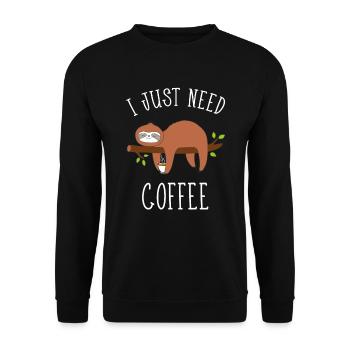 Sloth coffee caffeine - Unisex Sweatshirt - black - Front - Alina (178cm) & Michal (187cm)