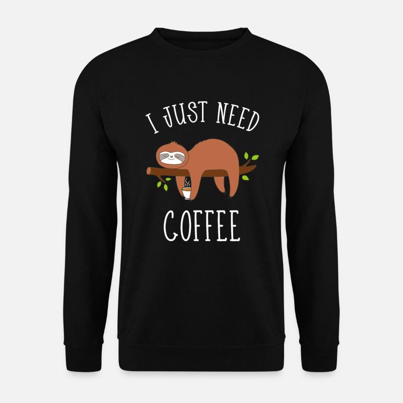 Sloth coffee caffeine - Unisex Sweatshirt - black