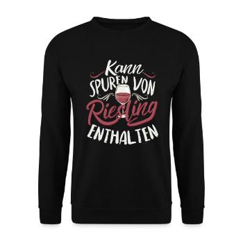 Wein Weintrinker Weinkenner Weinliebhaber - Unisex Pullover - Schwarz - Vorne - Alina (178cm) & Michal (187cm)