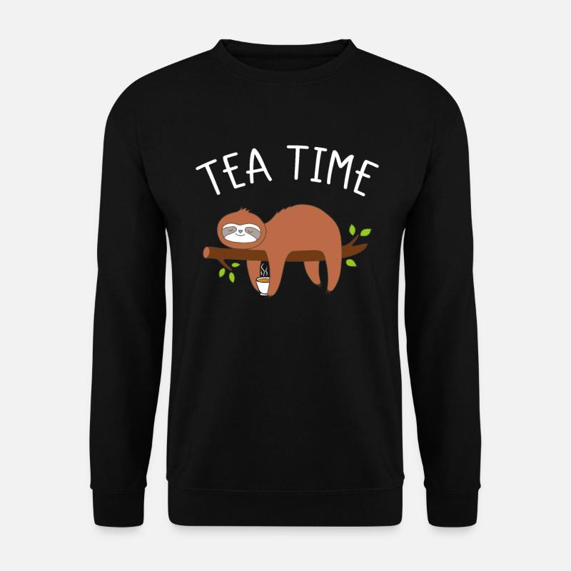 Tea Time Sloth Tea - Unisex Sweatshirt - black