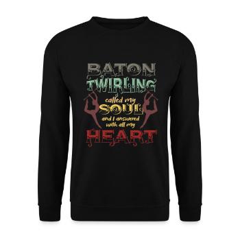 Gymnastics Gymnasts Baton Gift Baton Twirling - Unisex Sweatshirt - black - Front - Alina (178cm) & Michal (187cm)
