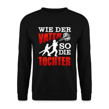 Freiwillige Feuerwehr Vater Tochter - Unisex Pullover - Schwarz - Vorne - Alina (178cm) & Michal (187cm)