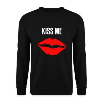 kiss mouth - Unisex Sweatshirt - black - Front - Alina (178cm) & Michal (187cm)